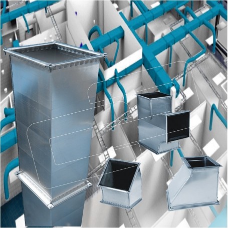Redes de conductos para ventilación  de geometría rectangular.