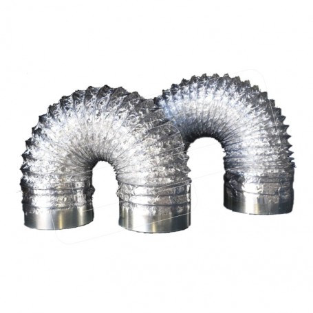 Kit conducto flexible de aluminio laminado con conector simple encaje de acero galvanizado.