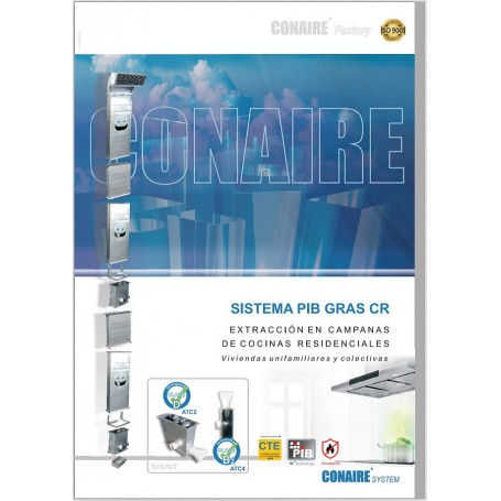 Sistema PIB GRAS CR CONAIRE | Extracción campanas de cocinas residenciales. Cumple CTE