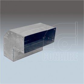 CODO 90º VERTICAL UNIÓN RECTANGULAR GALVANIZADO | JG MINI VENT - CONAIRE (2721)
