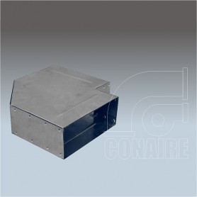 CODO 90º HORIZONTAL UNIÓN RECTANGULAR GALVANIZADO | JG MINI VENT - CONAIRE (2722)