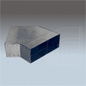CODO 45º HORIZONTAL UNIÓN RECTANGULAR GALVANIZADO |  JG MINI VENT - CONAIRE (2723)