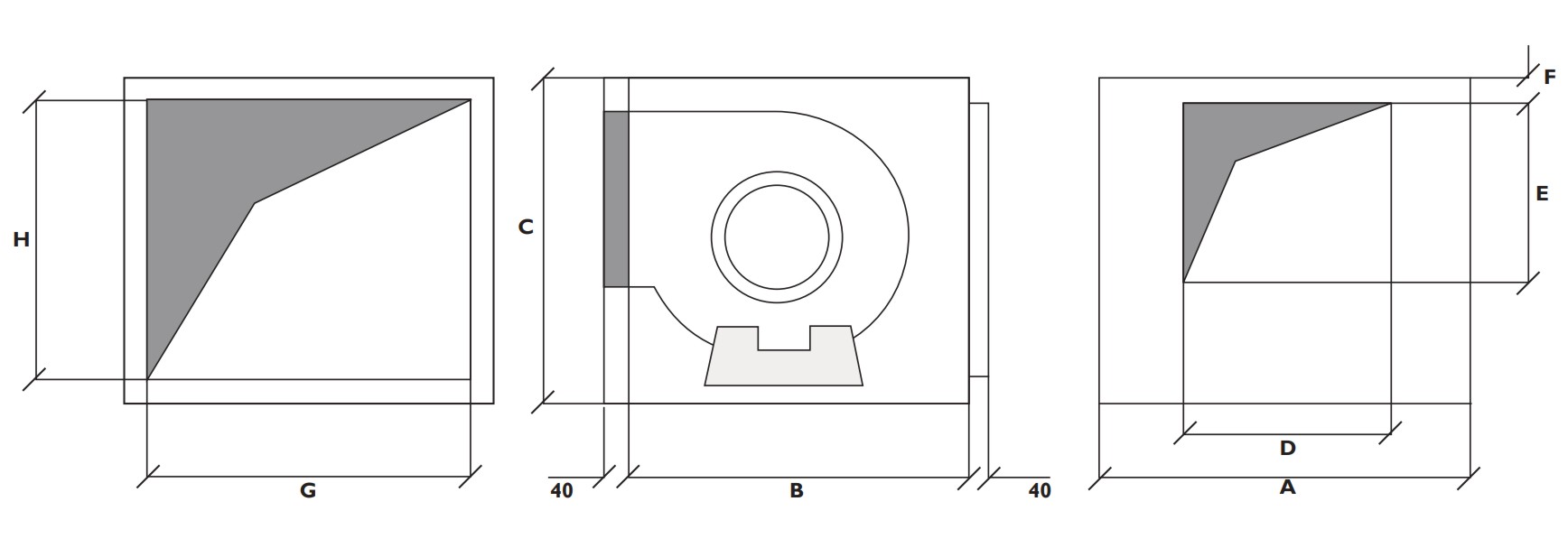 ventilador centrifugo -caja