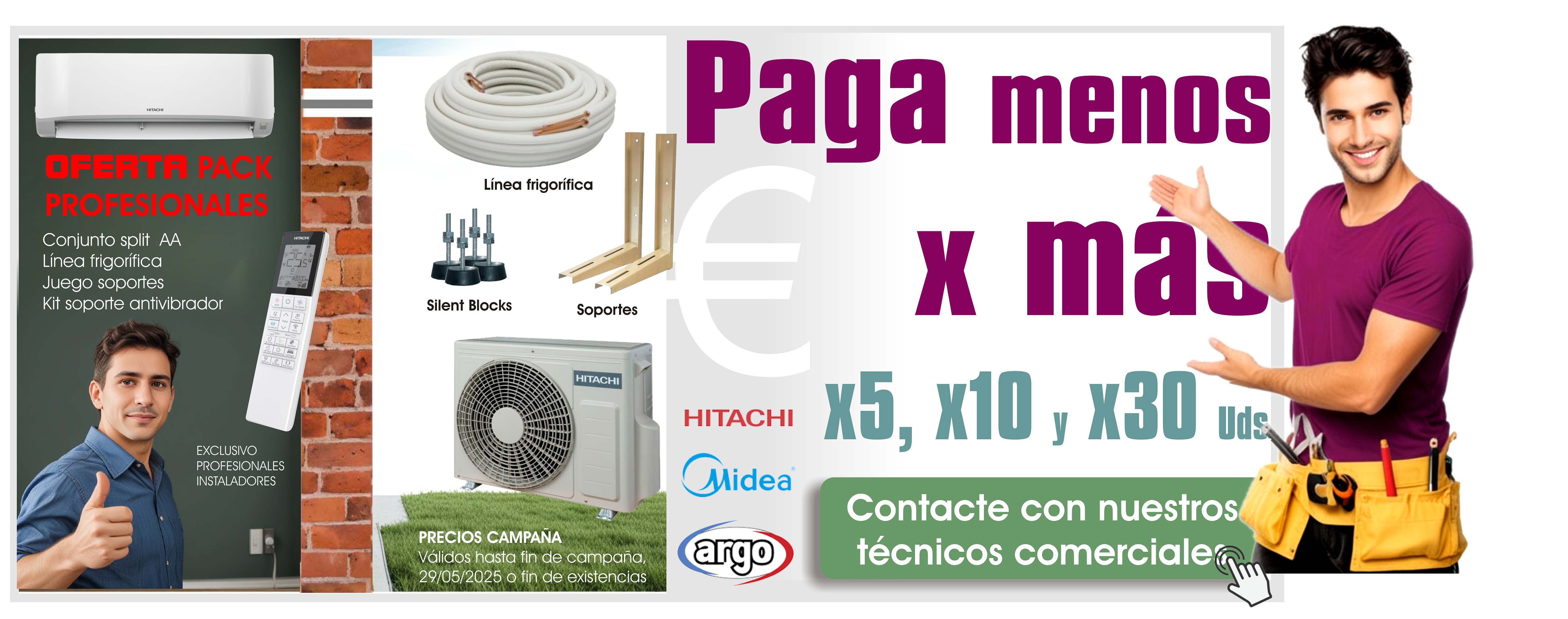 pack 1x1 split profesionales